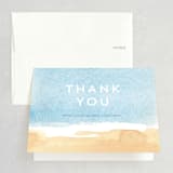 "Painted Sea" - Wedding Thank You Cards in Sea by Laura Condouris - Front