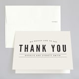 "Classic Type" - Wedding Thank You Cards in Mocha by Melissa Egan of Pistols - Front