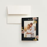"Dahlia Season" - Wedding Thank You Cards in Navy by Olivia Kanaley Inman - Front