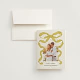 "Antique Ribbon" - Wedding Thank You Cards in Citrine by Olivia Kanaley Inman - Front