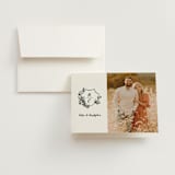 "Botanical Crest" - Wedding Thank You Cards in Ink by Kelly Watkins - Front