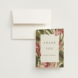 "Tropical Flowers" - Wedding Thank You Cards in Sunrise by Jennifer Holbrook - Front