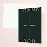"Top to Bottom" - Wedding Thank You Cards in Evergreen by Kindred Fields - Front