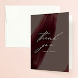 "Garnet" - Wedding Thank You Cards in Walnut by Olivia Kanaley Inman - Front