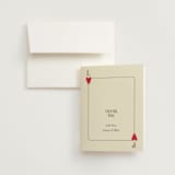 "Red Hearts" - Wedding Thank You Cards in Champagne by Helena Vitto - Front