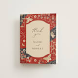 "Japanese Textile" - Wedding Thank You Cards in Rose by Jennifer Holbrook - Front