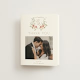 "Roses Crest" - Wedding Thank You Cards in Pomegranate by Everett Paper Goods - Front