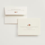 "Roses Crest" - Wedding Thank You Cards in Pomegranate by Everett Paper Goods - FREE Recipient Addressing