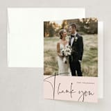 "Eternity Script" - Wedding Thank You Cards in Blush by Michelle Taylor - Front