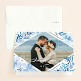 "Poetic Blue" - Wedding Thank You Cards in Sky by Qing Ji - Front