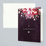 "Enchanting Plum" - Wedding Thank You Cards in Deep Plum by Phrosné Barwood - Front