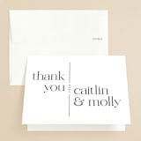 "Split Line" - Wedding Thank You Cards in Black Tie by Amy Payne - Front