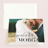 "Darling and Dashing" - Wedding Thank You Cards in Blush by Alston Foster - Front