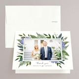 "Hydrangea Frame" - Wedding Thank You Cards in Periwinkle by Susan Moyal - Front