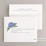 "Hydrangea Frame" - Wedding Thank You Cards in Periwinkle by Susan Moyal - FREE Recipient Addressing