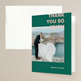 "Bold Type" - Wedding Thank You Cards in Parrot by Owl and Toad - Front