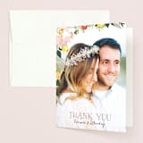 "Spring Blooms" - Wedding Thank You Cards in Blush by Susan Moyal - Front