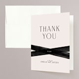 "Inky" - Wedding Thank You Cards in Onyx by Inkblot Design - Front