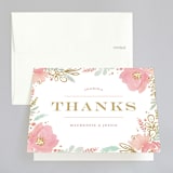 "Floral Vignette" - Wedding Thank You Cards in Brass by Kristen Smith - Front