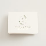 "Soft Sprigs" - Wedding Thank You Cards in Champagne by Jennifer Postorino - Front