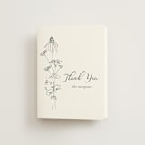 "Sketched Florals" - Wedding Thank You Cards in Storm by Baumbirdy - Front