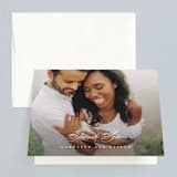 "At Last" - Wedding Thank You Cards in Onyx by Lauren Chism - Front