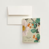 "Floral Splash" - Wedding Thank You Cards in Wheat by Keen Peachy - Front