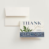 "Mediterranean Tiles" - Wedding Thank You Cards in Ocean by GeekInk Design - Front