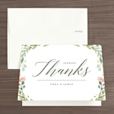 "Garden Glamour" - Wedding Thank You Cards in Sage by Kristen Smith - Front