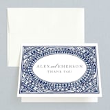 "Ornate Watercolor Frame" - Wedding Thank You Cards in Lapis by Katharine Watson - Front