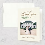 "Painted Ferns" - Wedding Thank You Cards in Cream by Amy Kross - Front