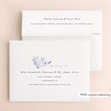 "Poetic Watercolor Flowers" - Wedding Thank You Cards in Periwinkle by Qing Ji - FREE Recipient Addressing