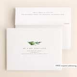 "Simple Pine Branches" - Wedding Thank You Cards in Vanilla by Mere Paper - FREE Recipient Addressing