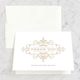 "Ornate Monogram" - Wedding Thank You Cards in Faux Gold by Kristen Smith - Front