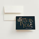 "Deco Garden" - Wedding Thank You Cards in Dusk by GeekInk Design - Front