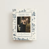 "Aspen Toile" - Wedding Thank You Cards in Denim by Jenna Holcomb - Front