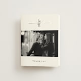 "Grand Scale" - Wedding Thank You Cards in Caviar by Olivia Raufman - Front