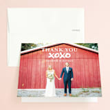 "Brushed Love" - Wedding Thank You Cards in Night Navy by Lisa Guerrero - Front