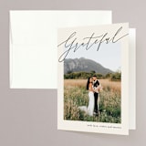 "Violet " - Wedding Thank You Cards in Linen by Kelly Schmidt - Front