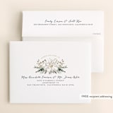 "Peonies & Berries" - Wedding Thank You Cards in Winter White by Susan Moyal - FREE Recipient Addressing