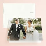 "Regal" - Wedding Thank You Cards in Marine by Lauren Chism - Front