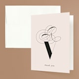 "initals" - Wedding Thank You Cards in Champagne by Lori Wemple - Front