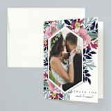 "Vintage Boughs" - Wedding Thank You Cards in Merlot by Grace Kreinbrink - Front