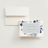 "Love Story" - Wedding Thank You Cards in Indigo by Leah Bisch - Front