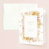 "Garden" - Wedding Thank You Cards in Peach by Lori Wemple - Front