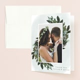 "Foliage Wreath" - Wedding Thank You Cards in Evergreen by Grace Kreinbrink - Front