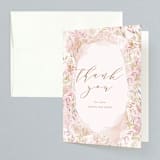 "Fantasy Floral Bride" - Wedding Thank You Cards in Blush by Phrosné Barwood - Front