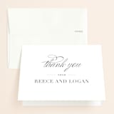 "Classical" - Wedding Thank You Cards in Taupe by Jessica Williams - Front