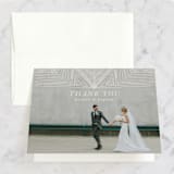 "Art Deco Frame" - Wedding Thank You Cards in Coal by Caitlin Mac - Front