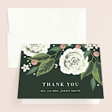 "Climbing Rose" - Wedding Thank You Cards in Leaf by Alethea and Ruth - Front